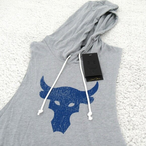 Under Armour UA Project Rock Sleeveless Hoodie Mens Size Small NEW - Picture 5 of 12